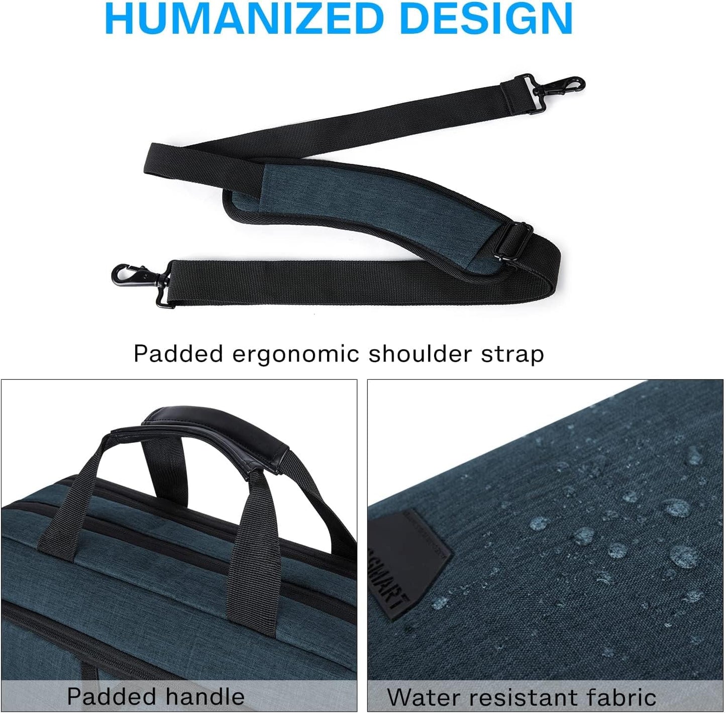 BAGSMART 17.3 Inch Laptop Bag, Expandable Computer Bag Laptop Briefcase Men Women Laptop Shoulder Bag