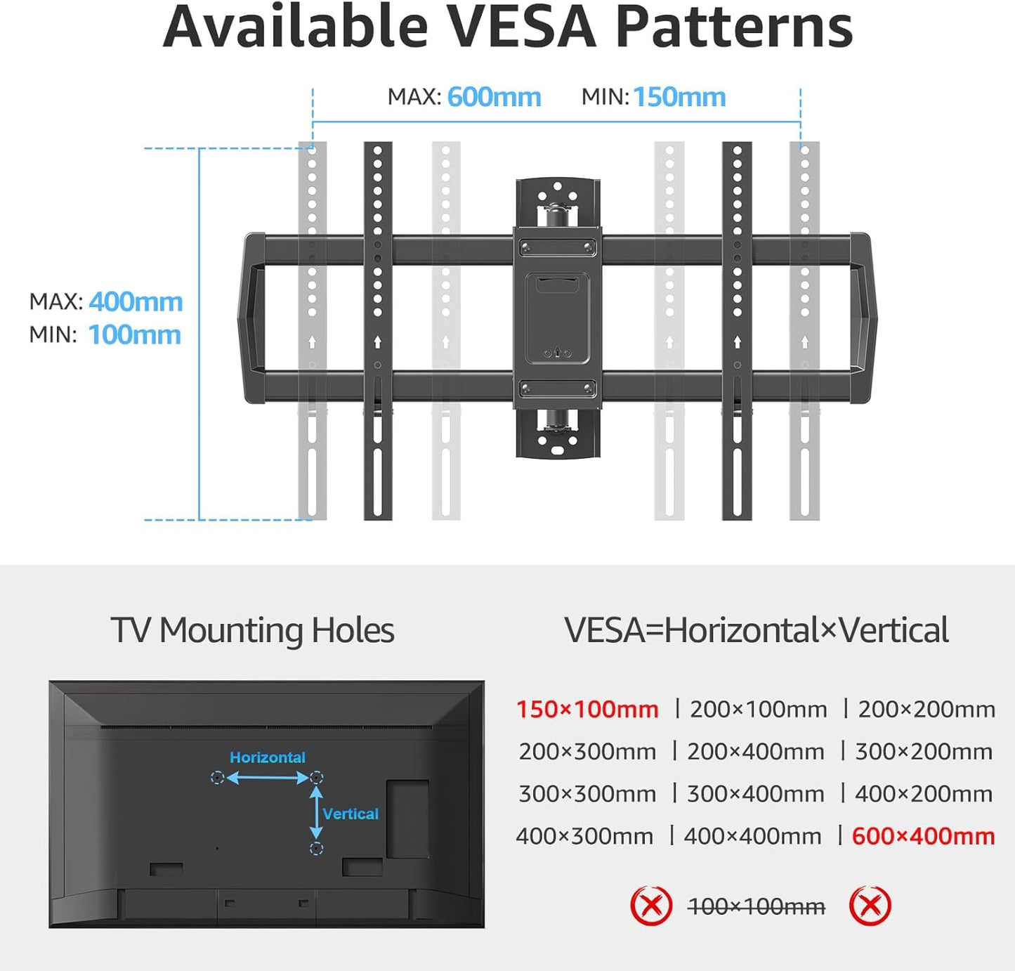 MOUNTUP 37.9" Long Arm TV Wall Mount for Most 42-75 Inch TVs, Full Motion Corner Wall Mount TV Bracket with Extension & Tilt & Swivel Articulating Arm, Max VESA 600x400mm and Up to 99 lbs, MU0047-L