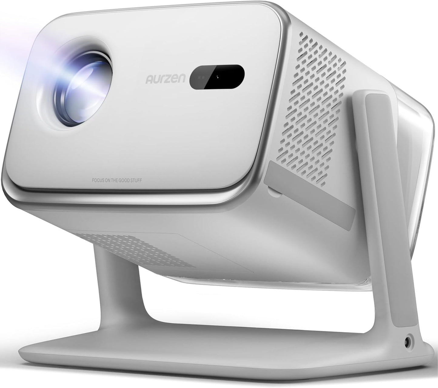 Aurzen Boom mini Google TV 4K Supported Smart Projector with WiFi and Bluetooth, Outdoor & Home Movie Projector with 20W Speakers DoIby Audio, Real-Time Focus & Keystone, 500 ANSI Lumens, Black