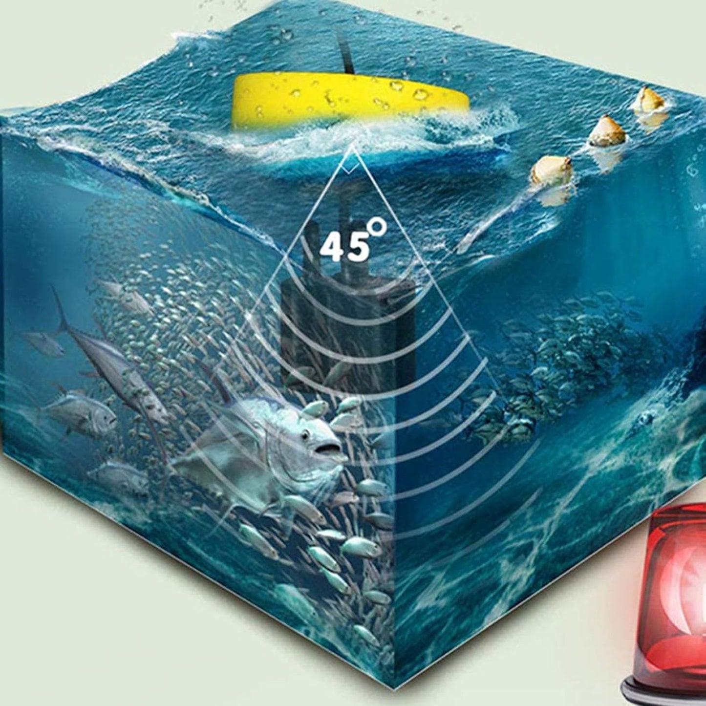 Portable Fish Depth Finder LCD Display Handheld Fish Finder,200khz Sonar Frequency Castable Kayak Boat Fishfinder Wired Transducer Kayak Fish Finder Kit for Boat Fishing, Ice
