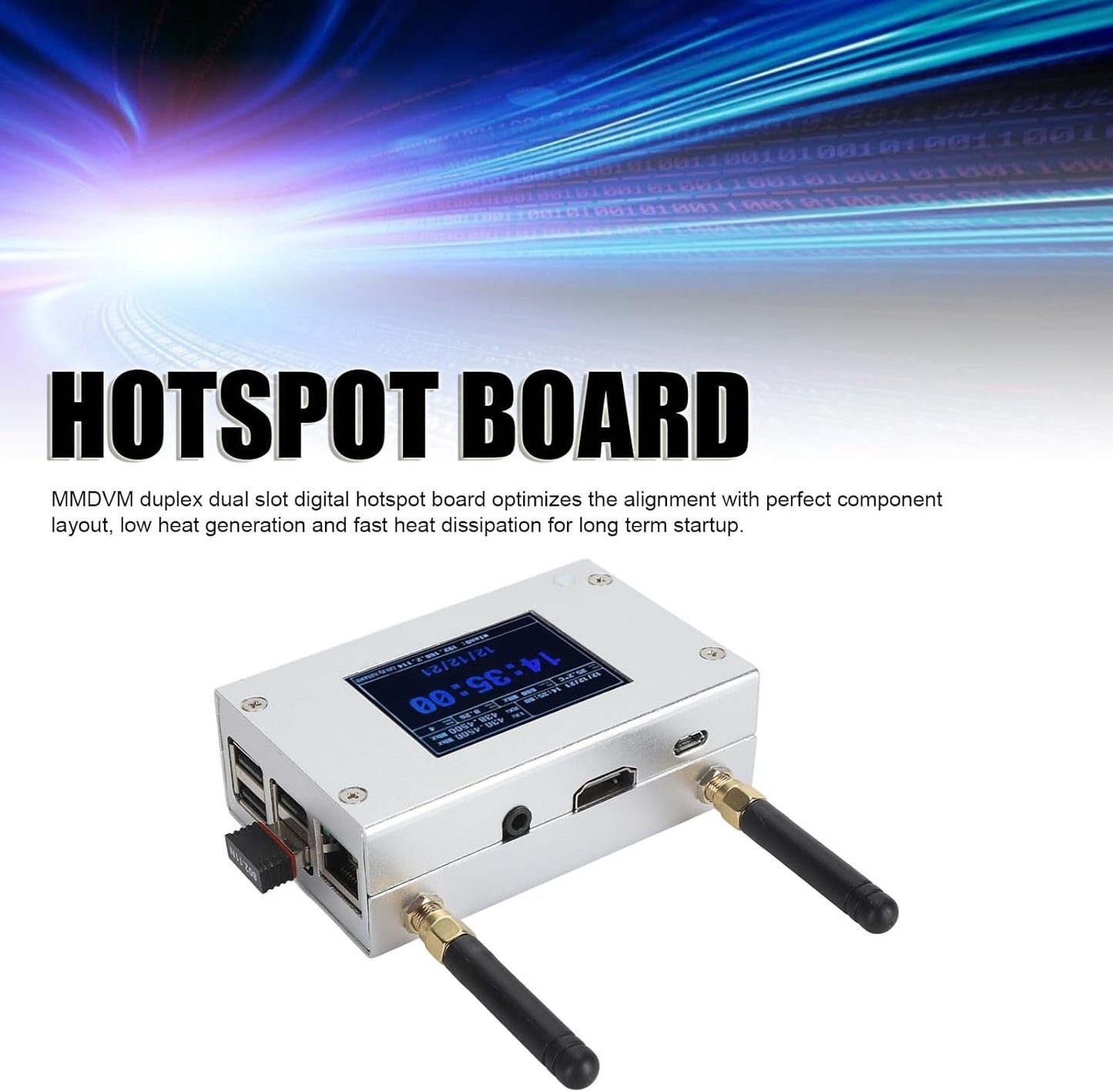 MMDVM Digital Hotspot Board, Multi Mode Digital Voice Modem with 8G Memory Card, Aluminum Housing, Support C4FM DMR DSTAR P25 for HAM Radio
