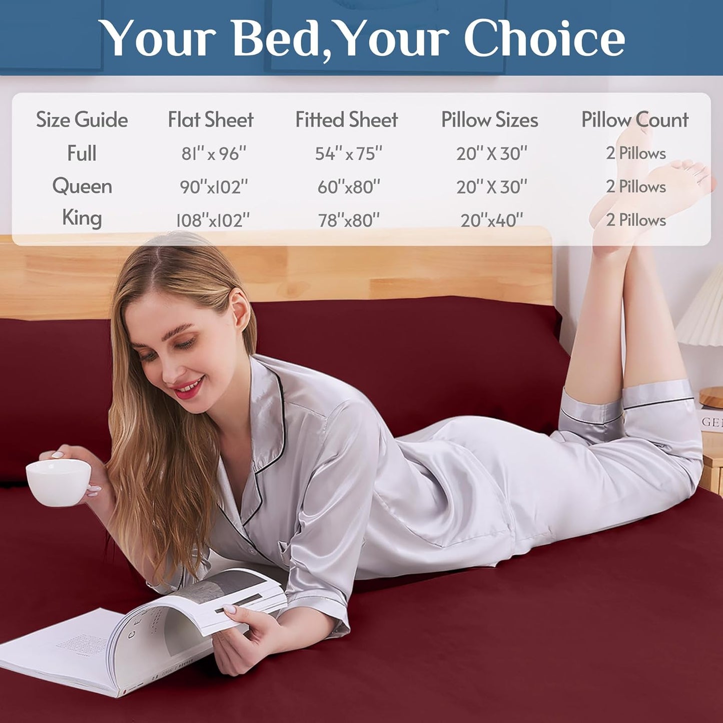 JOLLYVOGUE Queen Size Bed Sheet Set - 4 Piece Bed Sheets Set with Deep Pocket - Soft Breathable & Cooling - Resists Shrinkage & Fading Draps Queen - Easy Care (Dark Grey)