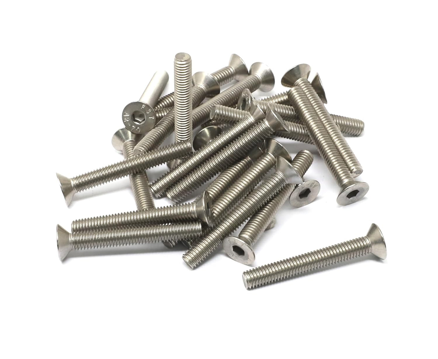 iexcell 5 Pcs M8 x 80mm Thread Pitch 1.25 mm Stainless Steel 304 Hex Socket Flat Head Cap Screws Bolts Kit