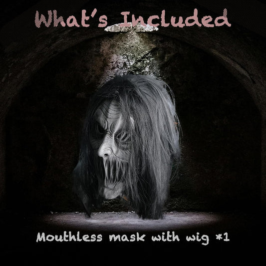 Mouthless scary ghost Halloween mask, zombie demon Creepiest Latex scary mask