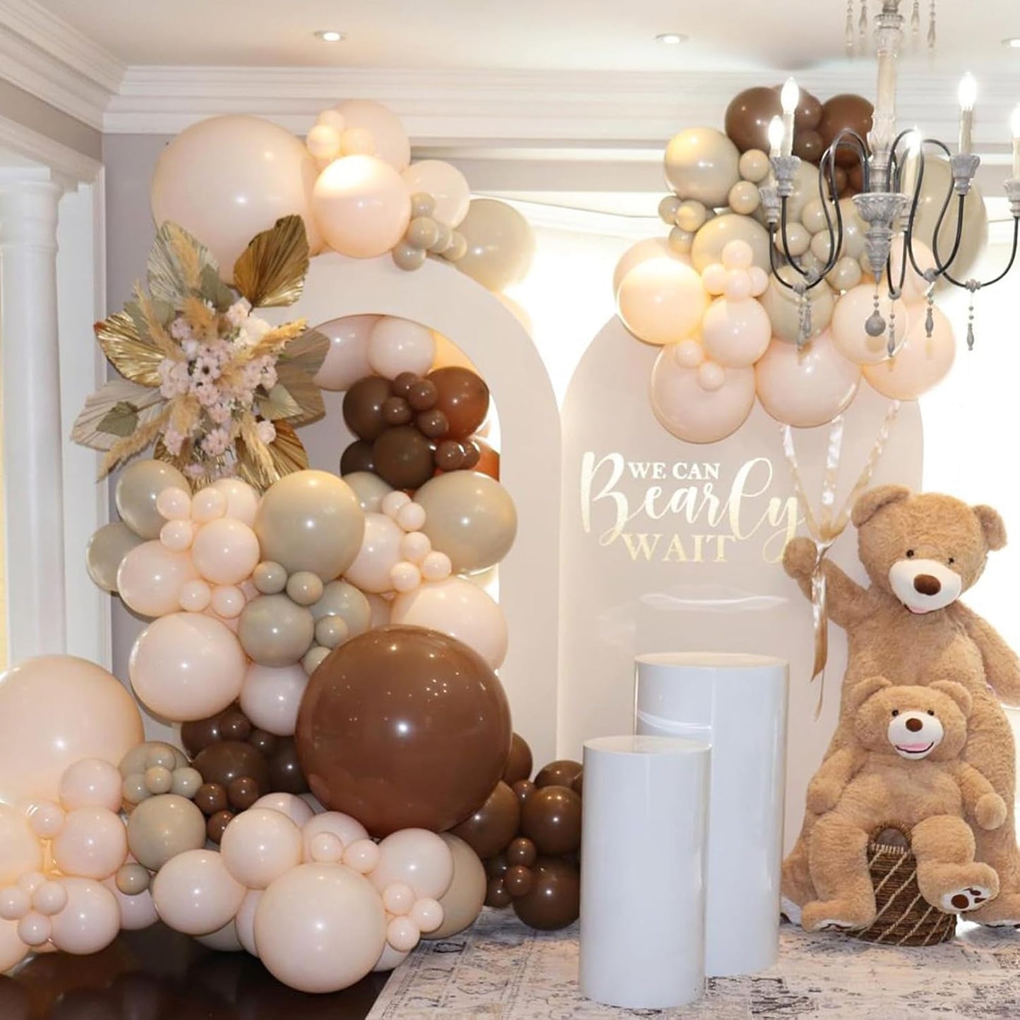 Gold Metallic Chrome Latex Balloon Arch Kit, 102PCS 18In 12In 10In 5In Arch Garland For Festival Picnic, Engagement, Wedding, Birthday Party, Gold Theme Anniversary Decoration With 33FT Ribbon