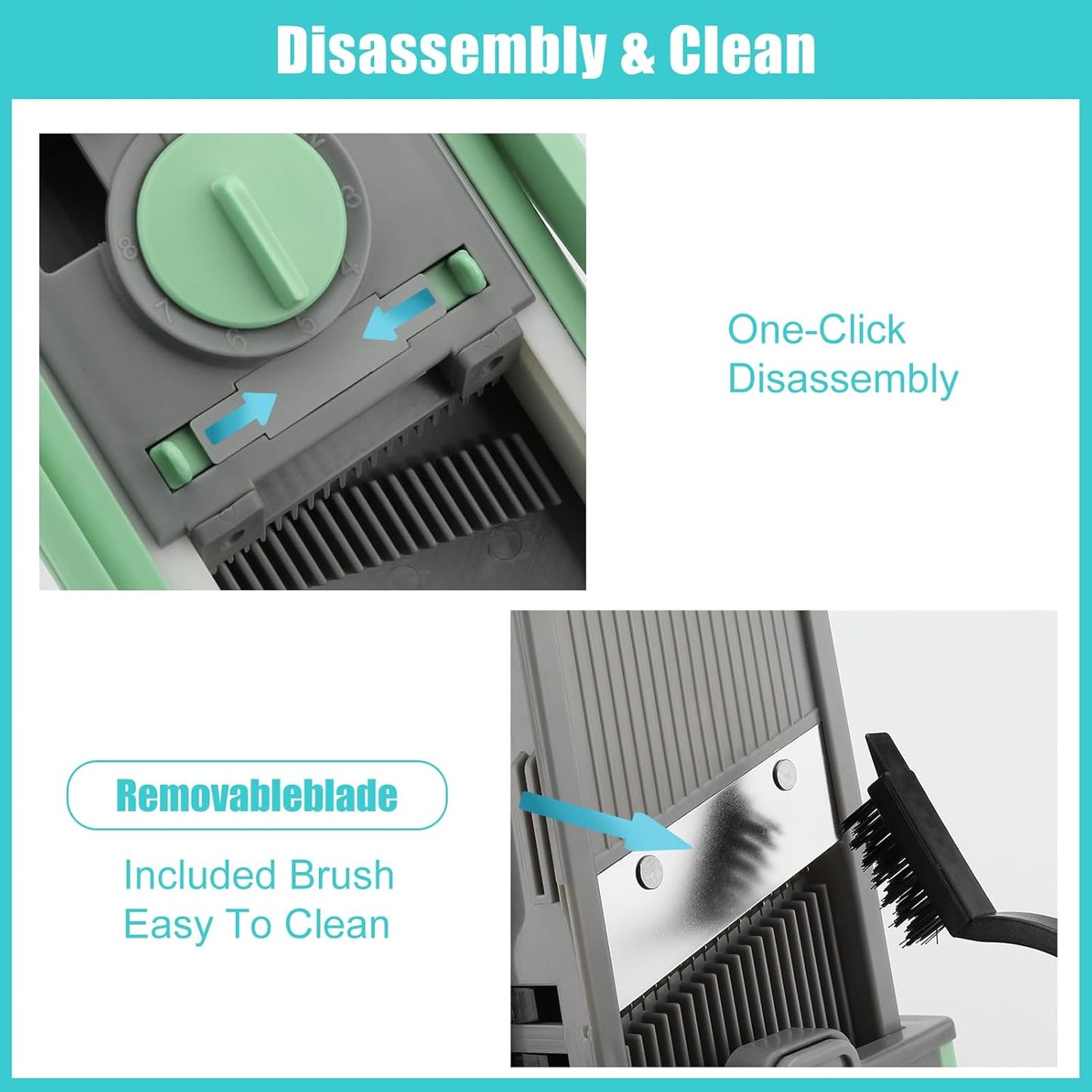 MEKOTRIN Vegetable Chopper Mandoline Slicer for Kitchen, Vegetable Food Slice Potato Slicer Chopper, Veggie Chopper with Container, Adjustable Thickness Julienne + Dicer, Kitchen Tools Gadgets, Green