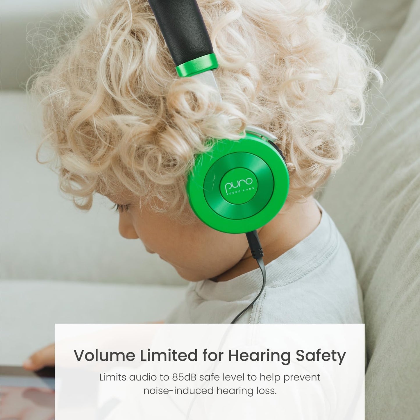 JuniorJam Plus Volume Limiting Headphones for Kids, Foldable & Adjustable Bluetooth Headphones, 22-Hour Battery Life USB-C Charging (Black)