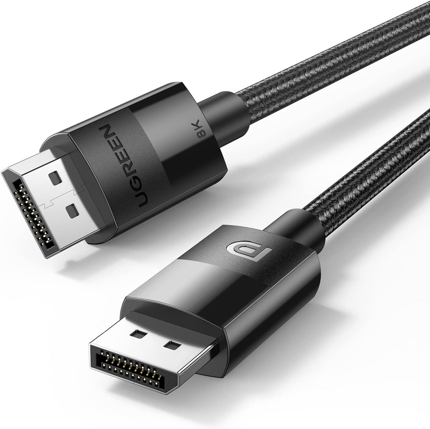 UGREEN VESA Certified DisplayPort 1.4 Cable, DP 8K@60Hz, 4K@144Hz, 1080P@240Hz, Support 32.4Gbps HDR, FreeSync G-Sync, Braided Cord for HDTVs, Gaming Monitors, PC Graphics (6ft)