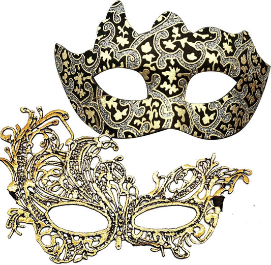 Couple Masquerade Masks for Couples Women and Men Lace Venetian Party Mask Halloween Costume Mask Mardi Gras Mask