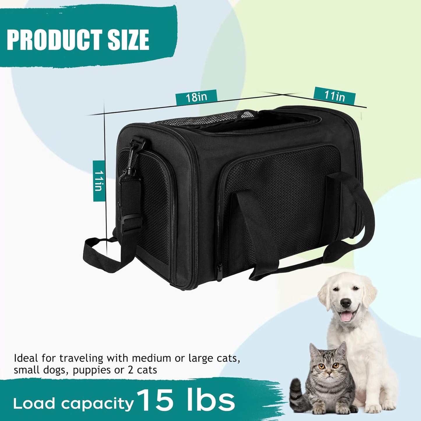Top tasta Dog Cat Carrier Pet Carriers for Small Medium Large Cats Dogs Carrier Soft Sided Small Puppy Dog Carrier Portable Foldable Airline Approved Dog Cat Travel Carrier Grey Medium
