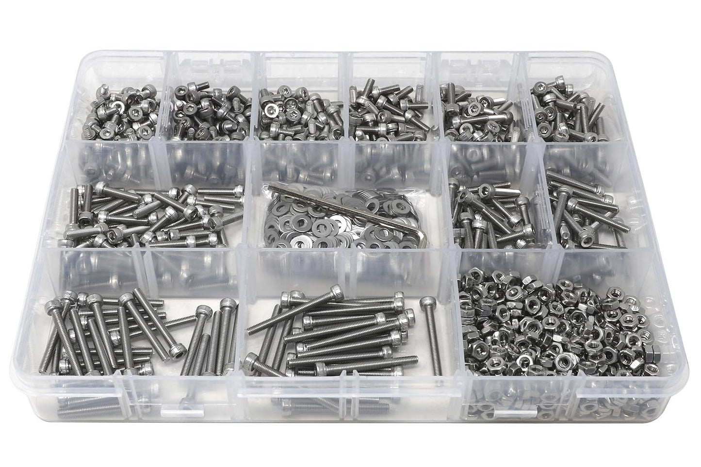 iexcell 25 Pcs M6 x 20mm Thread Pitch 1 mm Stainless Steel 304 Hex Socket Head Cap Screws Bolts Kit
