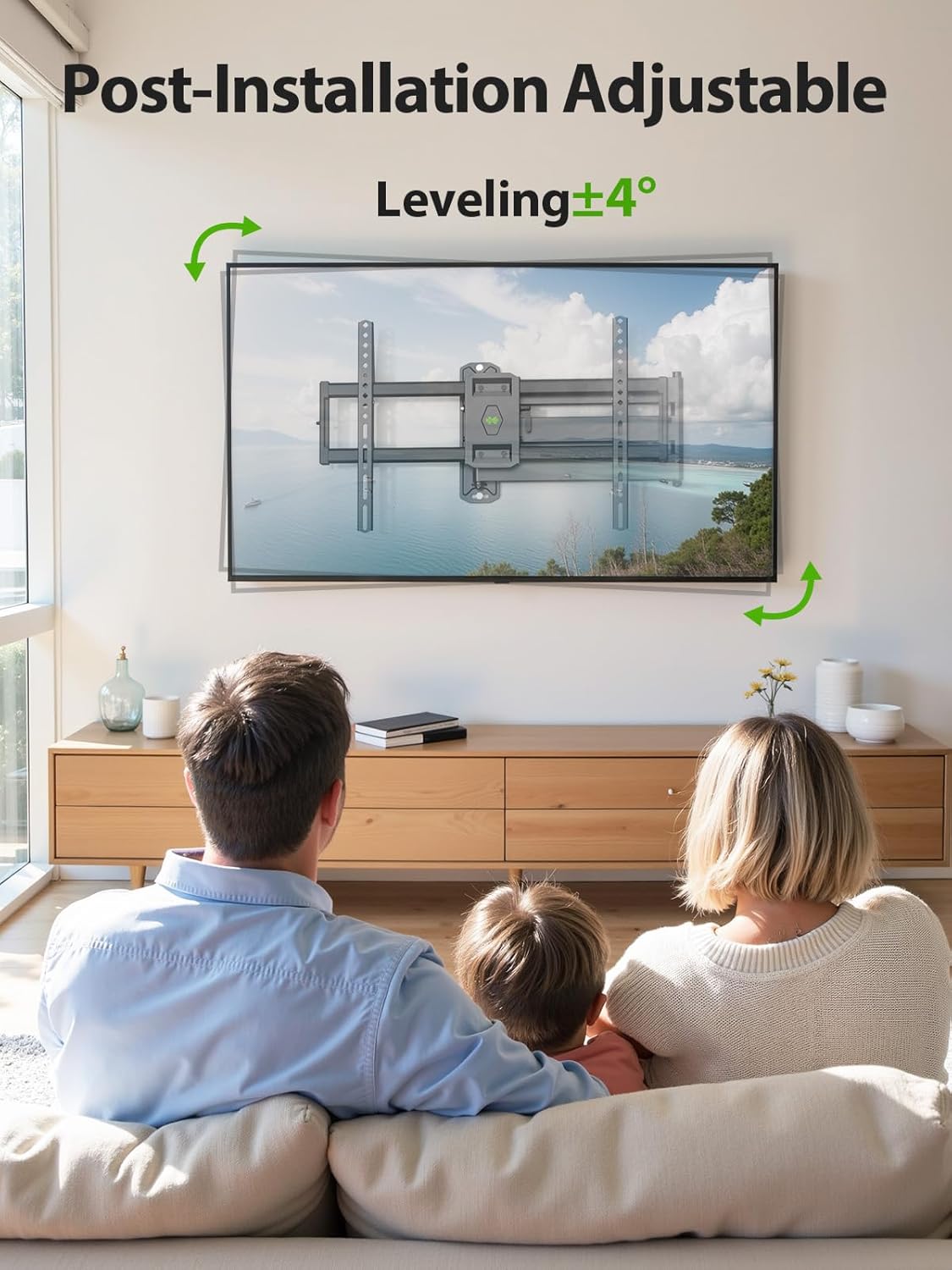 USX MOUNT Full Motion Long Arm TV Wall Mount for Most 37-80 Inch TVs up to 100 Lbs, Smooth Motion Swivel and Tilt TV Bracket, 32.05 Inch Extension, Max VESA 600x400mm, Perfect for Corner, XML930