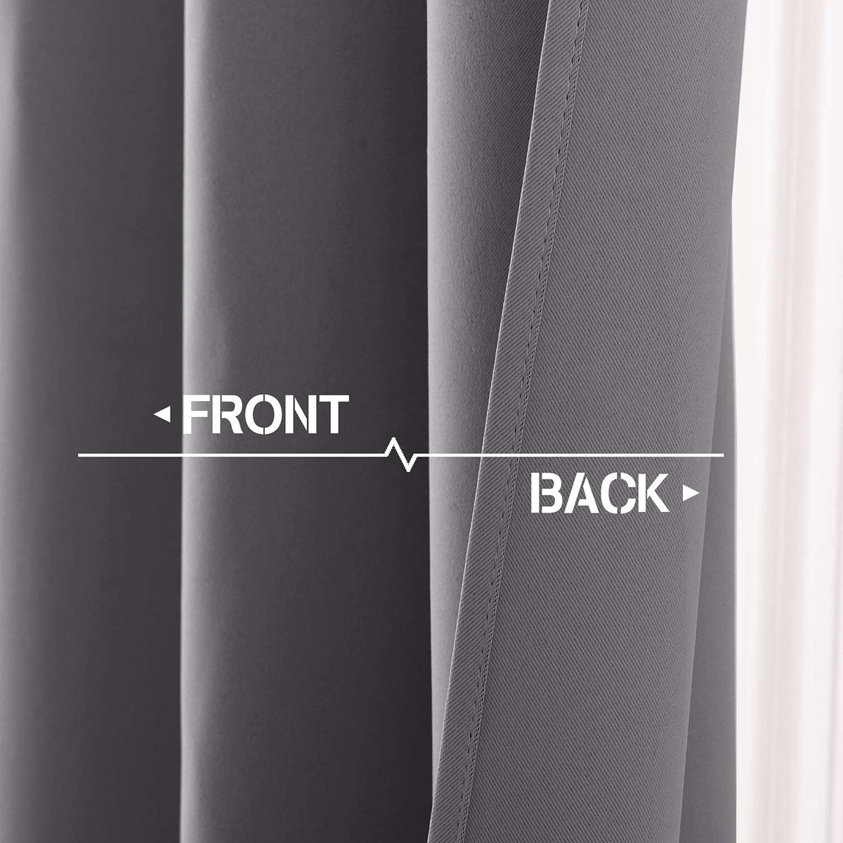 NICETOWN Blackout Curtains 2 Panels for Bedroom- Thermal Insulated Grommet Blackout Curtains 63 Inches Long for Living Room/Kitchen Rideaux occultants (2 Panels, W42 x L63 -Inch,Grey) - PuriLite