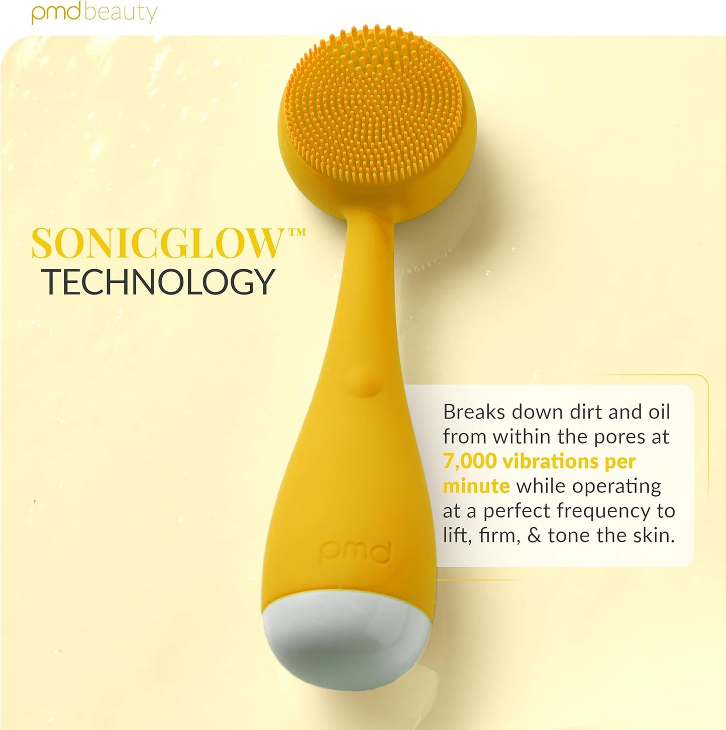 PMD Clean Mini - Smart Facial Cleansing Device with Silicone Brush & Anti-Aging Massager - Waterproof - SonicGlow Vibration Technology - Clear Pores and Blackheads - Lift, Firm, and Tone Skin