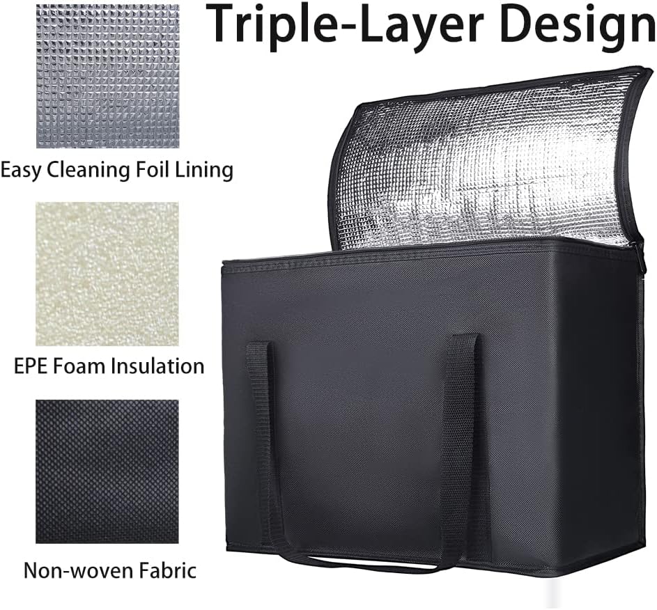 Purilite Select™ Insulated Food Delivery Bag – Extra Large Thermal Carrier for Hot & Cold Food Transport