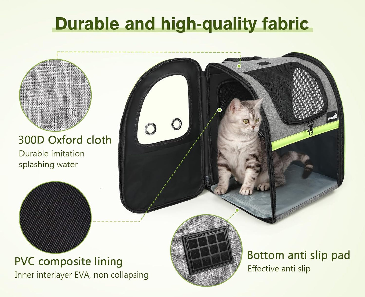 Pecute Pet Carrier Backpack, Dog Carrier Backpack Expandable with Breathable Mesh for Pets <6kg, Pet Backpack Carrier for Hiking Travel Camping Outdoor