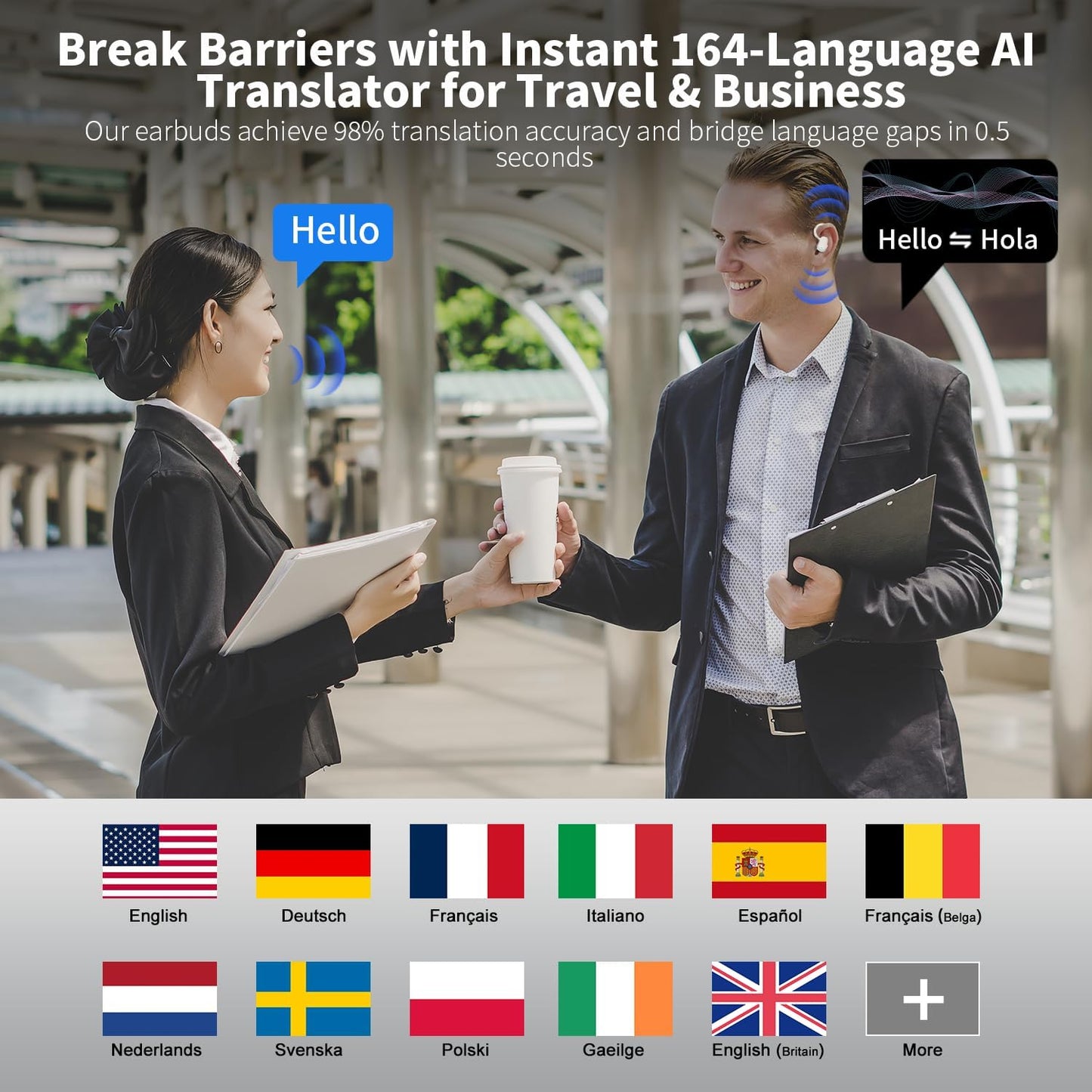 Purilite Select 3-in-1 AI Translator Earbuds – Speak, Connect, Understand the World