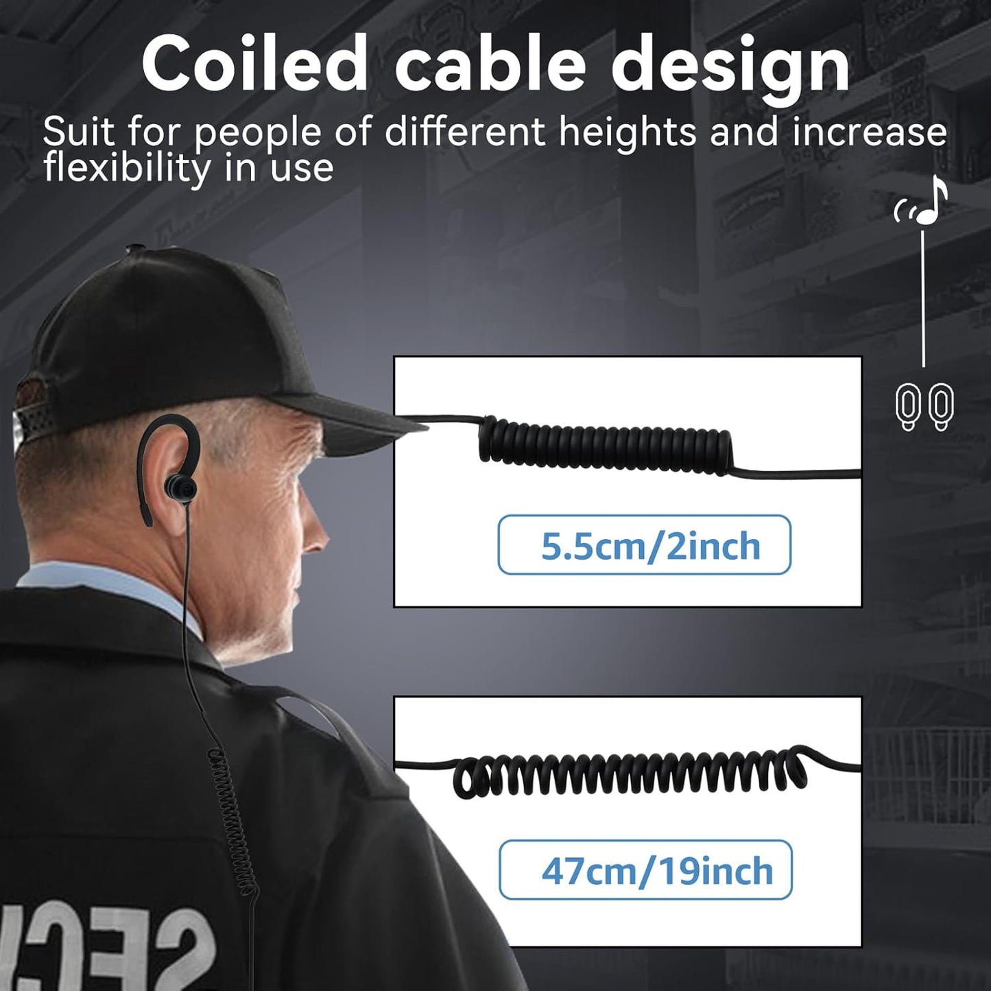 Retevis Walkie Talkie Earpiece with Mic, Volume Control, 2 Pin, for RetevisRT21 RT68H H777H H777, Compatible with Baofeng BF-888S Kenwood Walkie Talkies, Two Way Radio Earpiece(10 Pack)