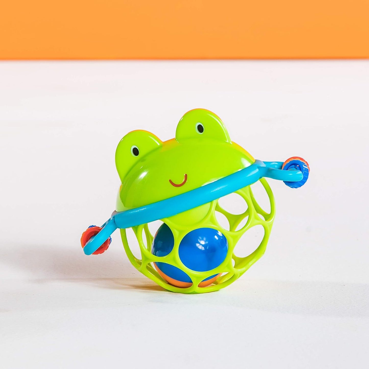 Bright Starts Oball Easy-Grasp Rattle BPA-Free Infant Toy in Teal, Age Newborn and up, 4 Inches