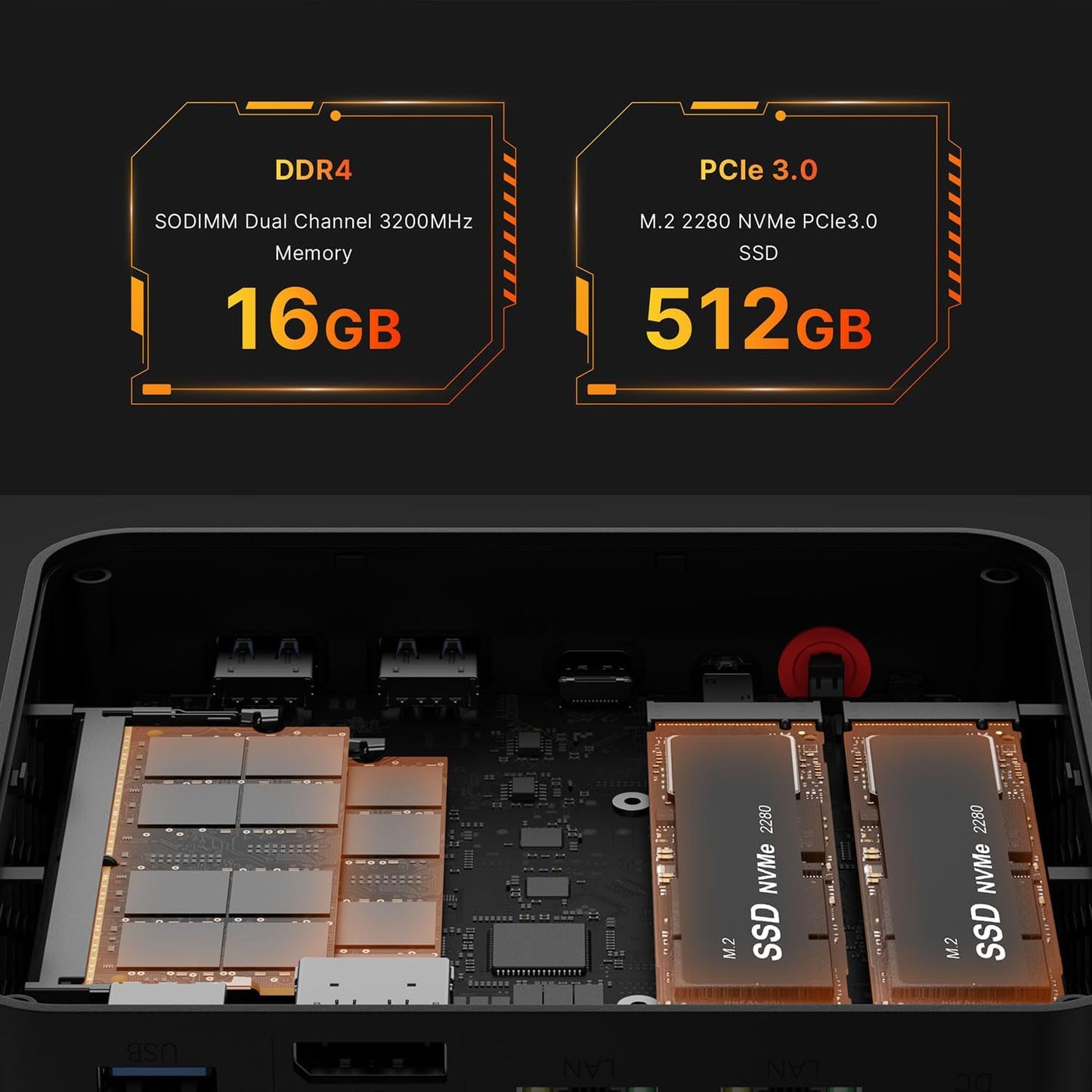 BOSGAME Mini PC P4, Desktop Computers Ryzen 7 5825U PC, Dual LAN Mini Gaming PC,16GB DDR4 RAM, 512GB NVMe SSD, 4K Triple Display, Wi-Fi 6E, Bluetooth 5.2