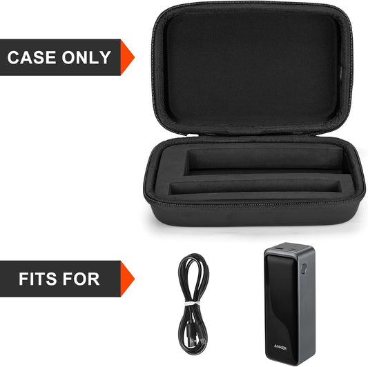 Case for Anker Prime Power Bank 27,650mAh 3-Port 250W,Battery Charging Station Hard Case Travel Carrying Storage Holder Protective Cover for USB-C Charger With Type-C Cable Hole+Side Storage(Box Only)
