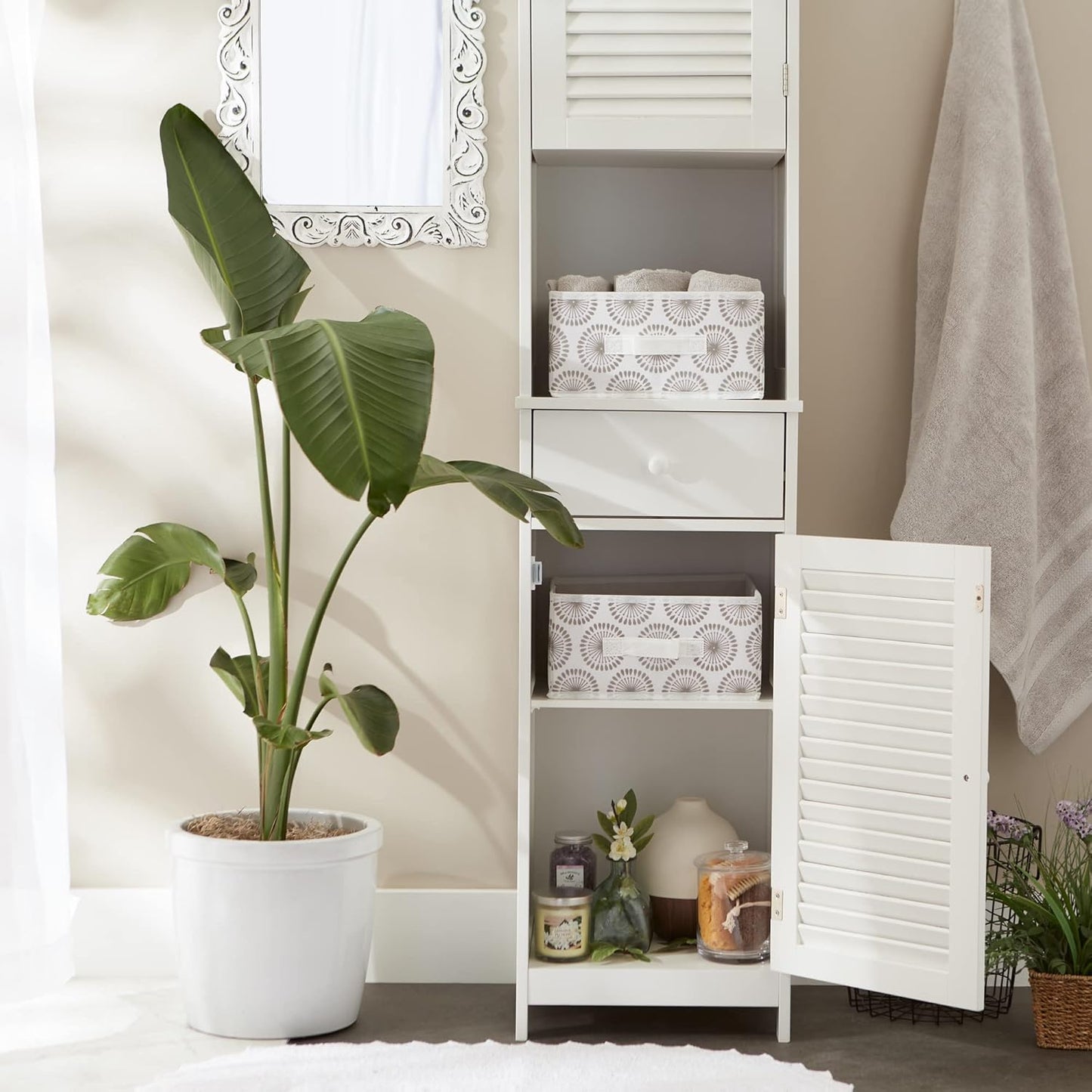 DII Foldable Fabric Storage Containers for Nurseries, Offices, Closets, Home Decor, Cube Organizers & Everyday Storage Needs, (Large - 11 x 11 x 11) Scroll Nautical Blue - Set of 2