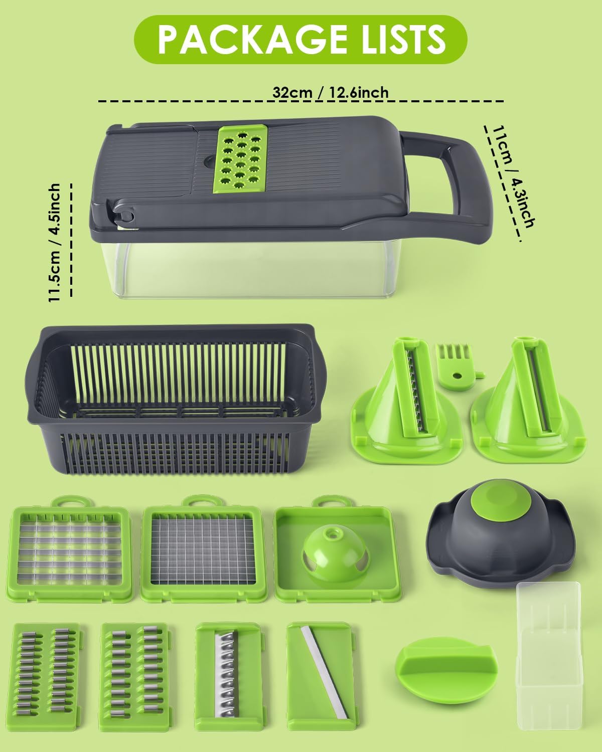 Vegetable Chopper for Kitchen, 26 in 1 Onion Chopper Slicer Dicer Potato Cutter Food Chopper Veggie Salad Maker Dicing Machine Potato Fruit Dicer with Container