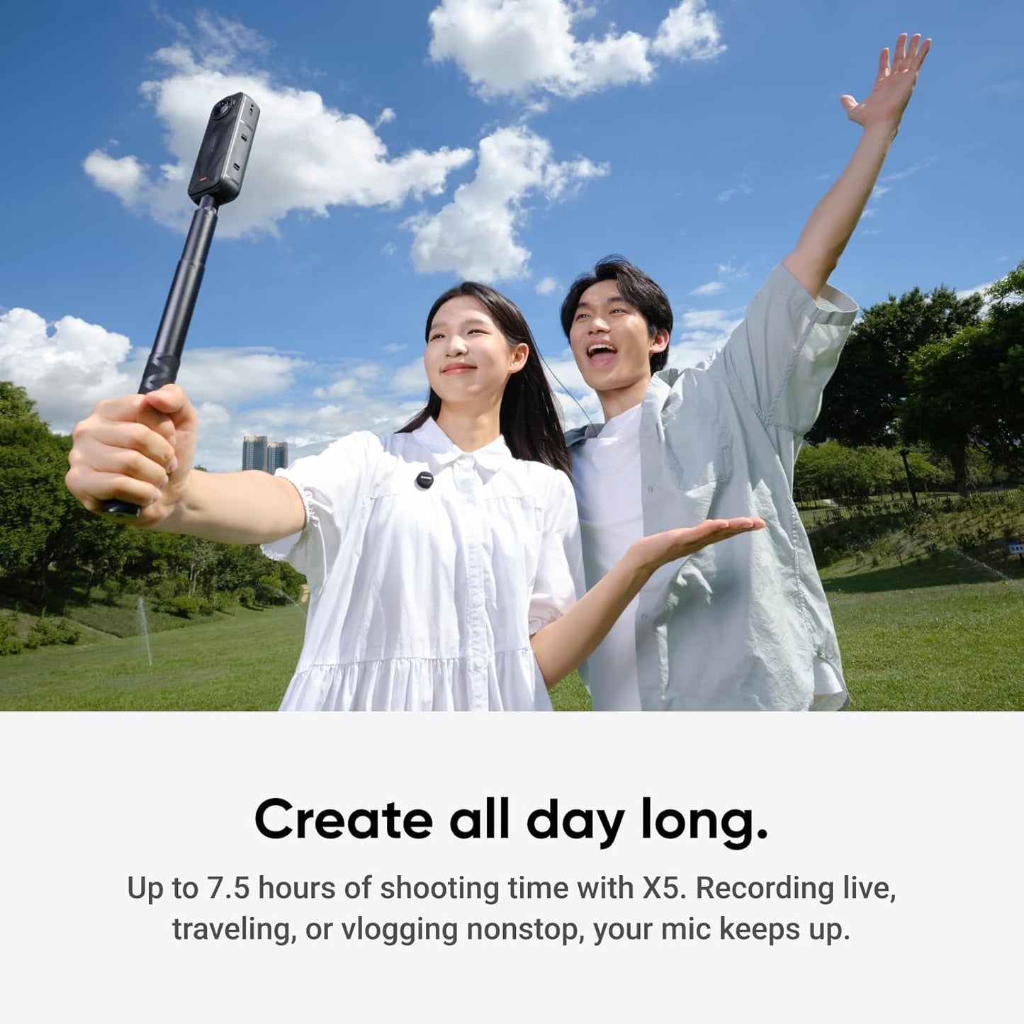 Insta360 Mic Air Transmitter, 7.9g Ultralight, Wireless Microphone for Insta360 X5/Ace Pro 2, Noise Cancelling, Vlog, Streaming