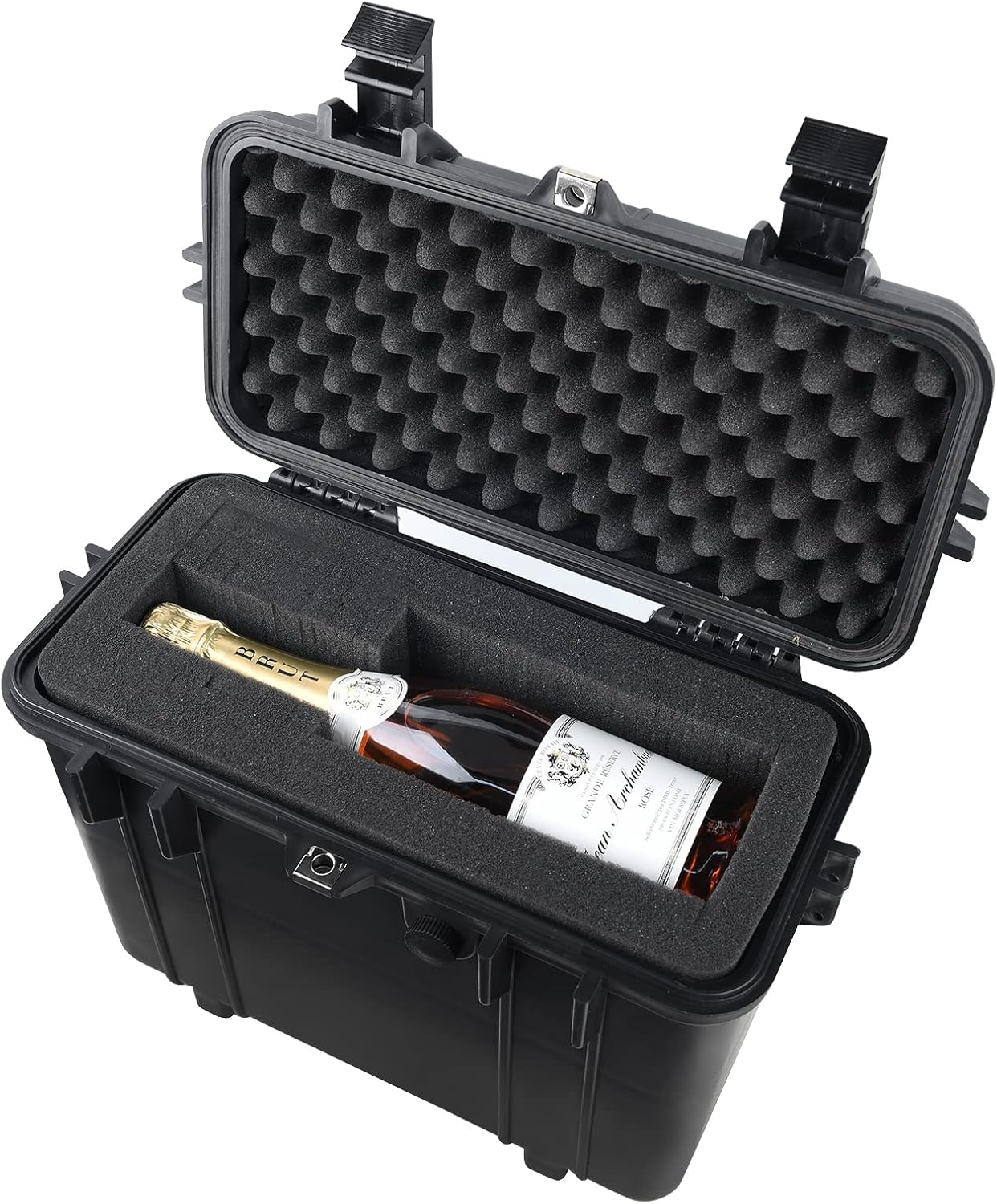 MEIJIA Portable Waterproof Protective Hard Case,Camera Case with Customizable Fit Foam Inserted, Elegant Black (9.17"x 7.56"x4.33")