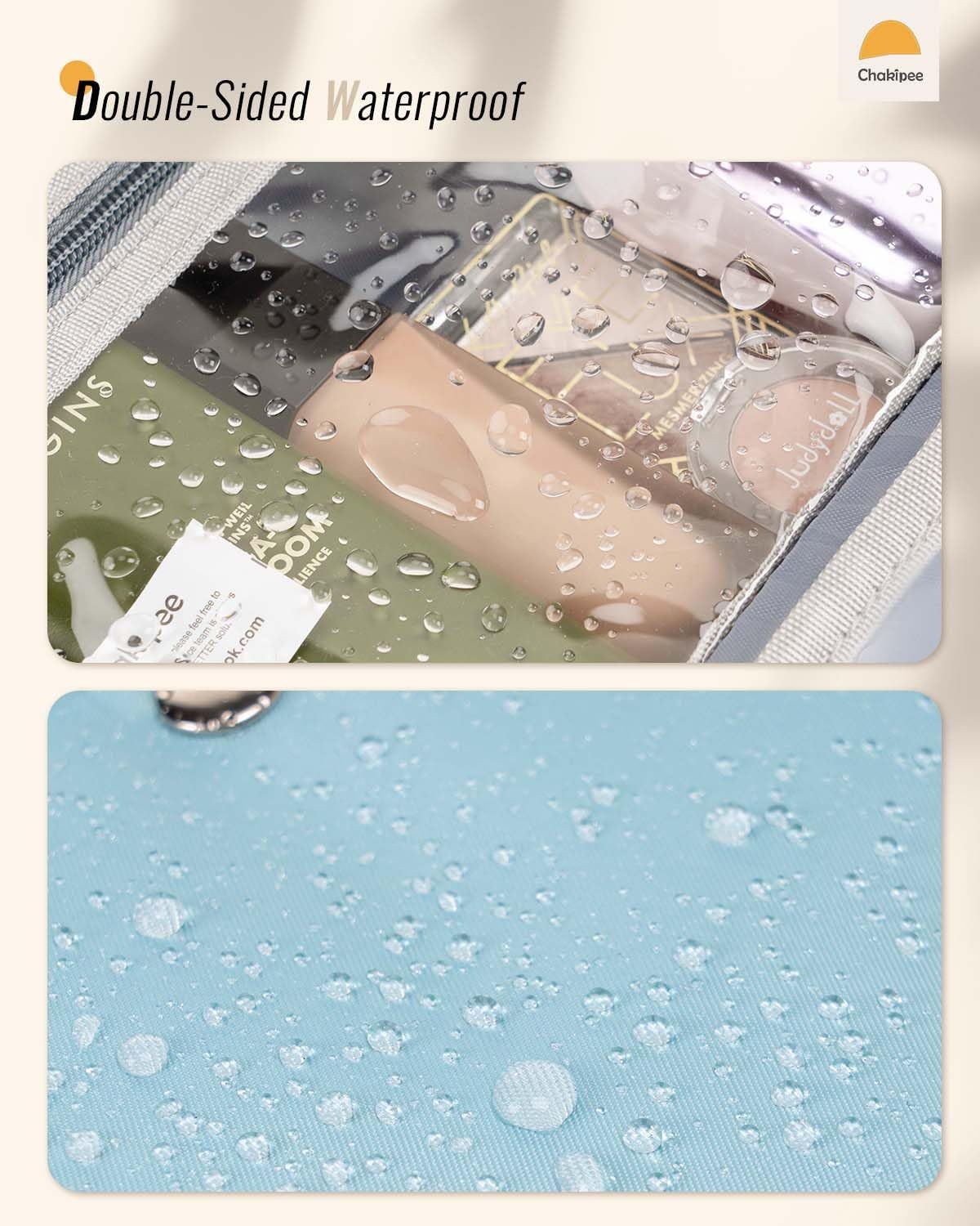 Chakipee Travel Hanging Toiletry Bag for Women - Waterproof Toiletries Bag Cosmetic Organizer Lightweight Bathroom with Clear Window for Essentials, Makeup, Shampoo Pink Medium