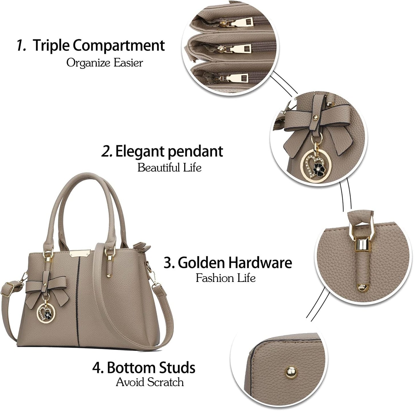 KKXIU Trendy Tote Bag for Women Lightweight Oxford Big Capacity Shoulder Purses and Handbags