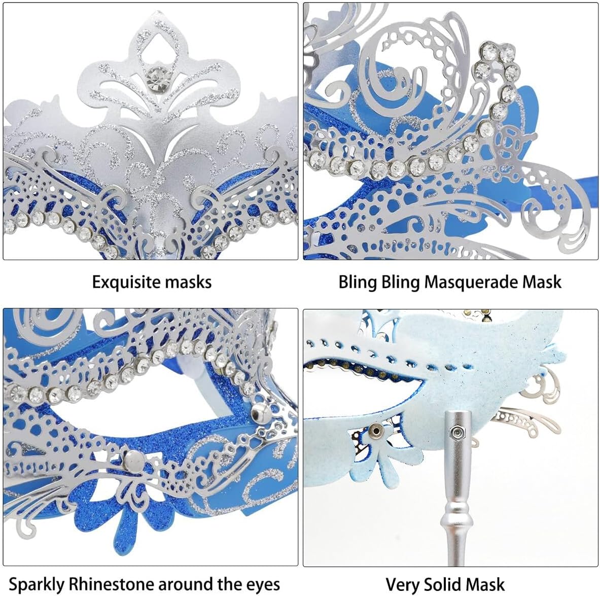 Coddsmz Masquerade Mask with Stick Venetian Mask Mardi Gras Decorations for Womens Halloween Costume Mask