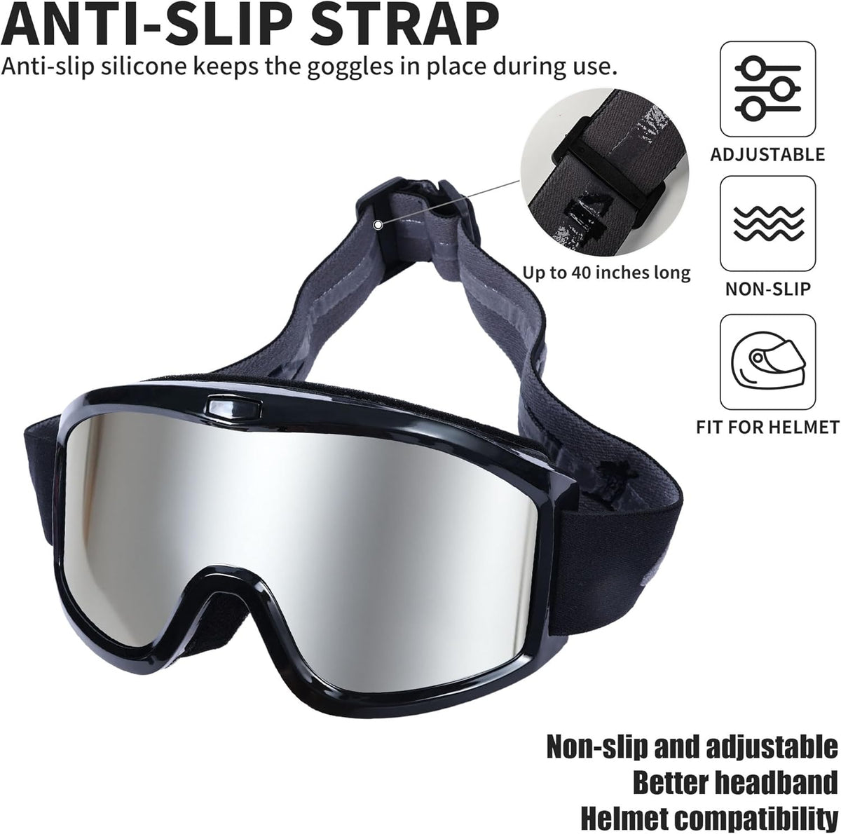4-FQ Upgraded Motocross Goggles, Motorcycle Gear ATV Dirt Bike Riding Racing MX & MTB Eyewear - PuriLite