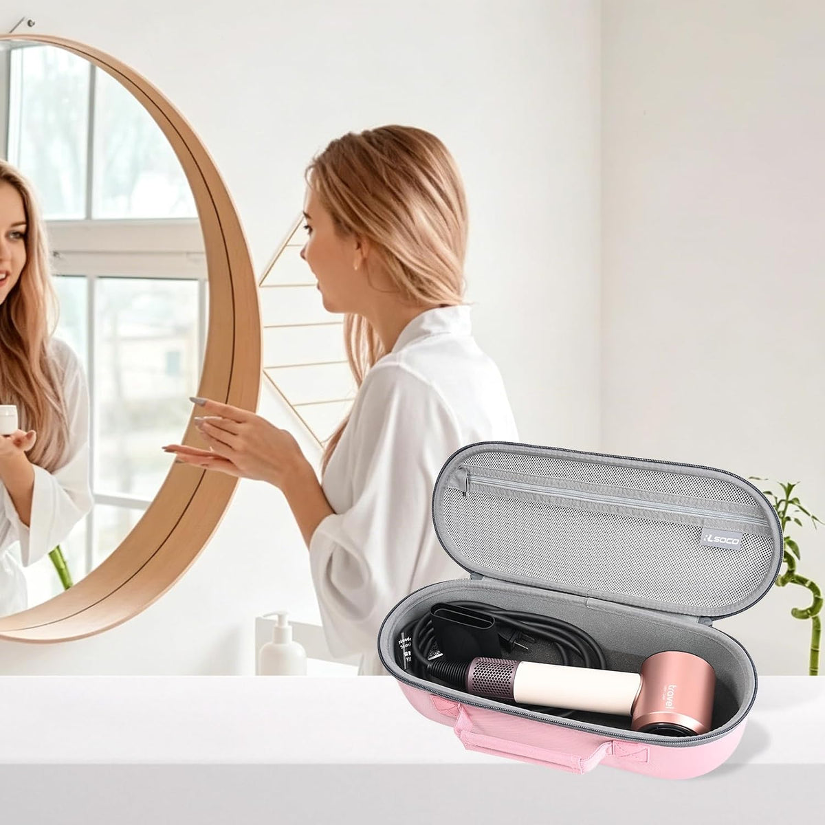 RLSOCO Case for Dyson Supersonic Travel Hair Dryer and Attachments - Pink