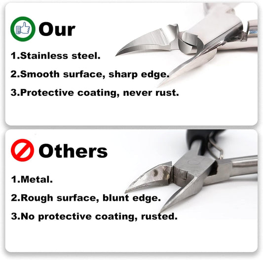 Podiatrist Toenail Clippers for Thick Nails, Moosec Pedicure Clippers Toenail Cutters, Professional Thick & Ingrown Toe Nail Clippers for Men, Women, Seniors - PuriLite