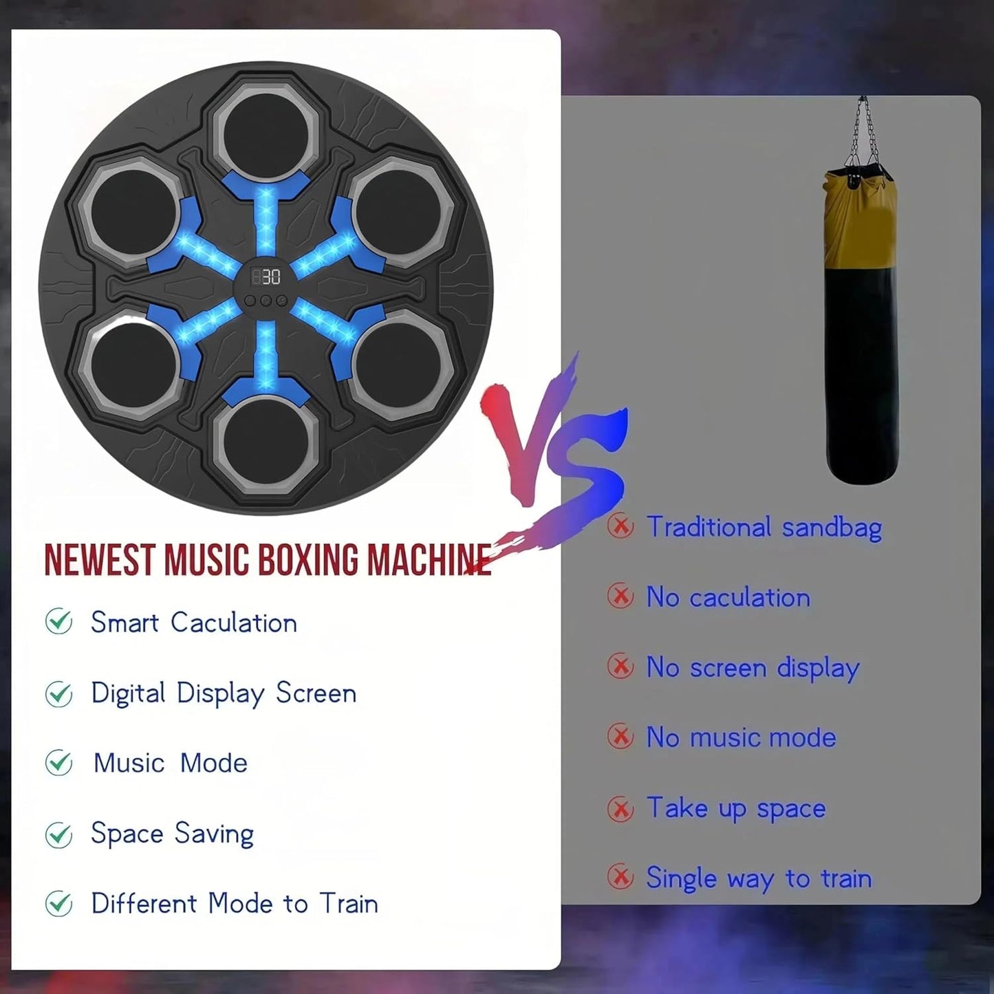 Music Boxing Machine, Music Punching Machine for Adults Kids, Smart Bluetooth Boxing Training Equipment with Gloves Wall Mounted, Workout Punching Machine for Home,Office and Gym