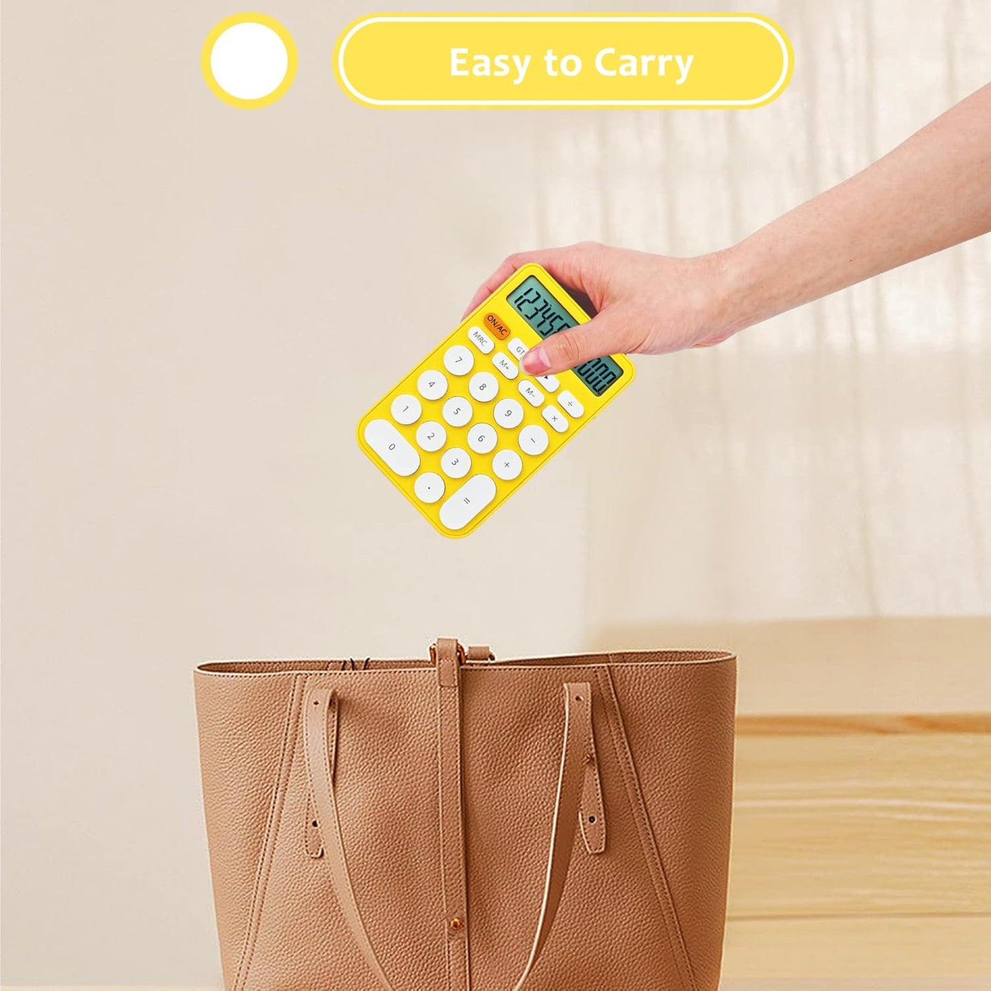 VEWINGL Mechanical Switch Calculator, 12 Digit Large LCD Display and Buttons, Great for Everyday Life and Basic Office Work, with Battery