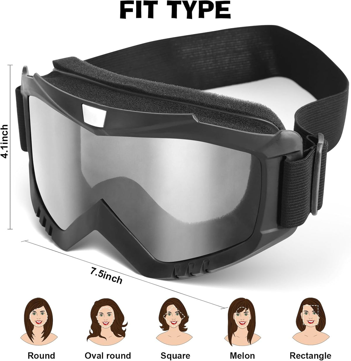 YENPK Dirt Bike Goggles, 2-Pack Motorcycle Goggles ATV Goggles Motocross Goggles Ski Goggles Windproof Glasses Racing Goggles - PuriLite