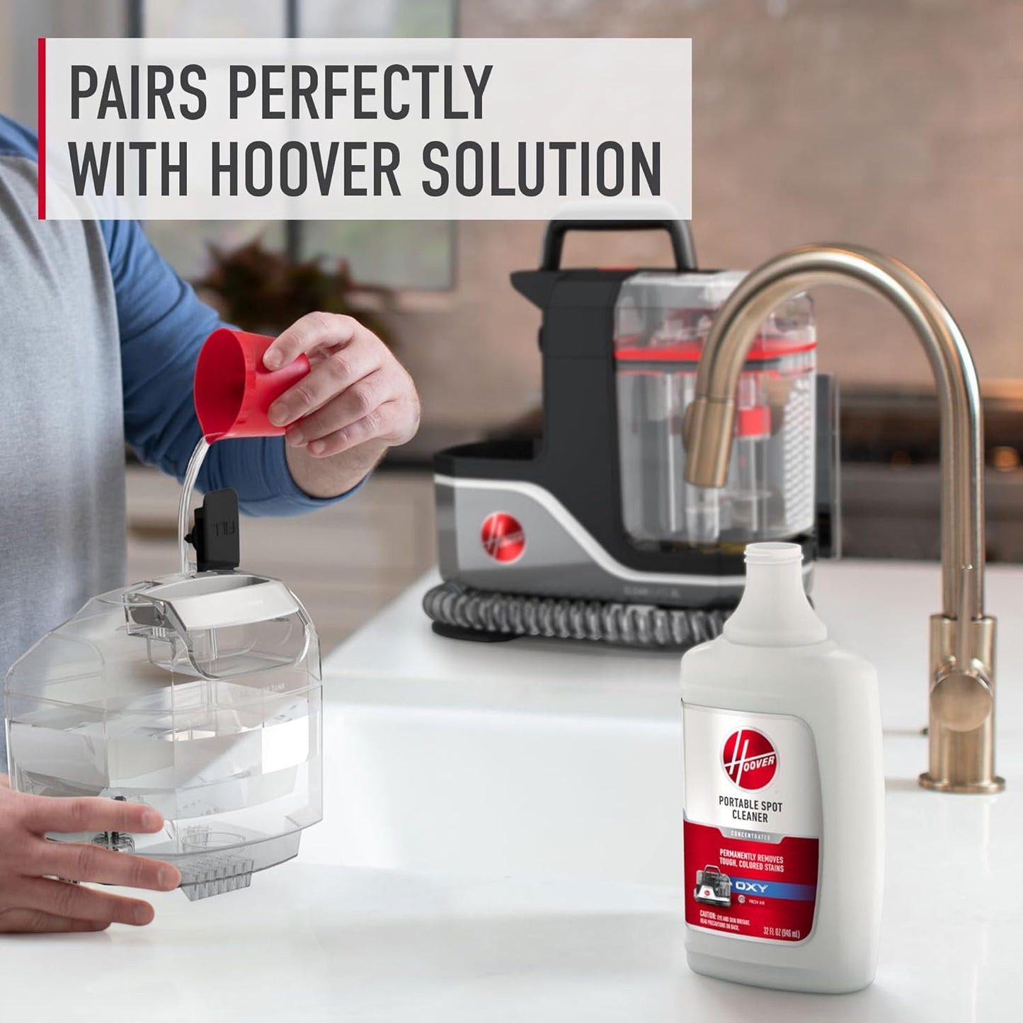 Hoover CleanSlate Carpet & Upholstery Spot Cleaner, Stain Remover, Portable, FH14000V, White