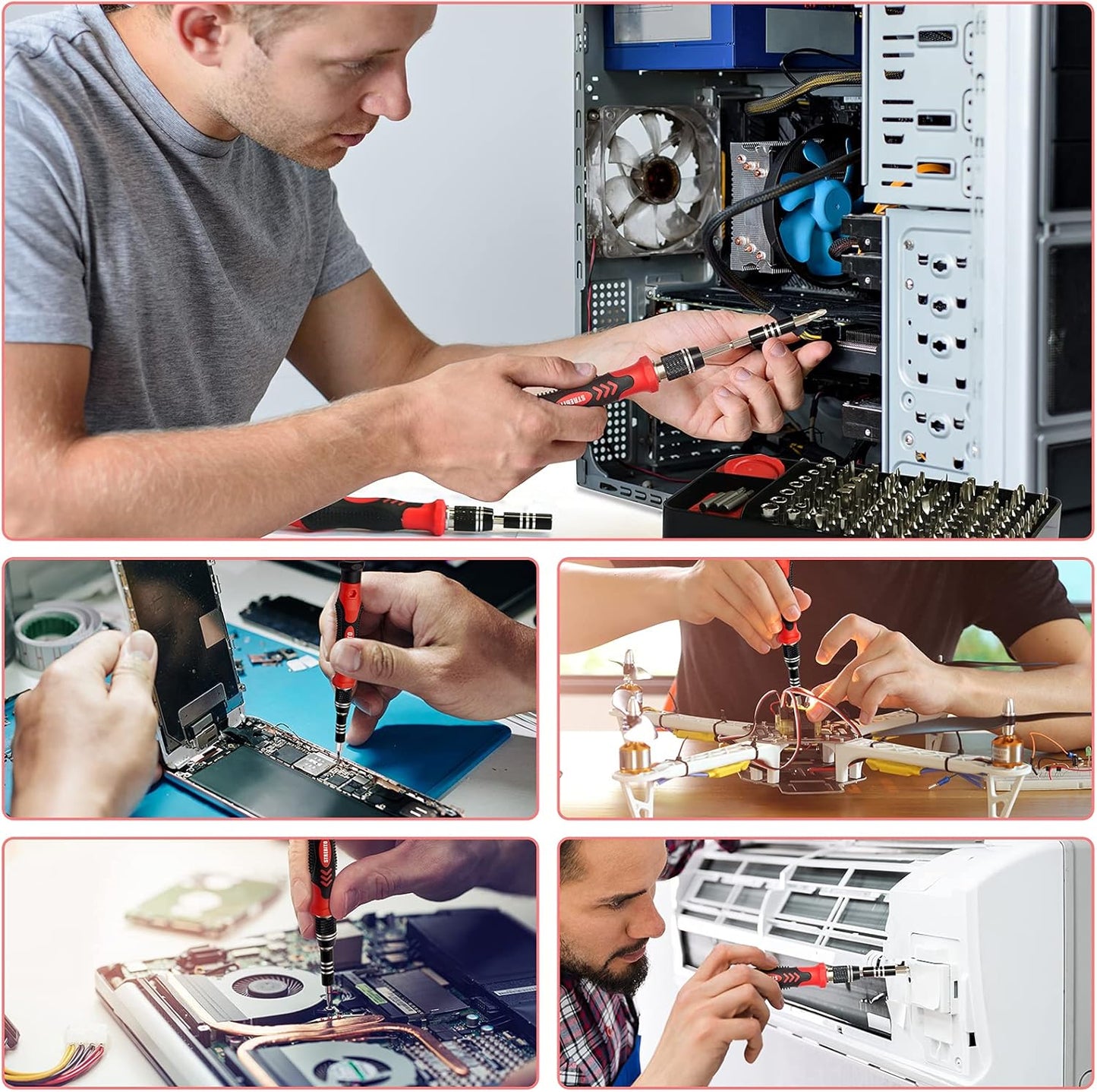 124-Piece Precision Screwdriver Set with Magnetic Bits, Small Repair Tool Kit for Laptop, Phone, Tablet, Computer, Electronics, Glasses, and Watch Repair - PuriLite