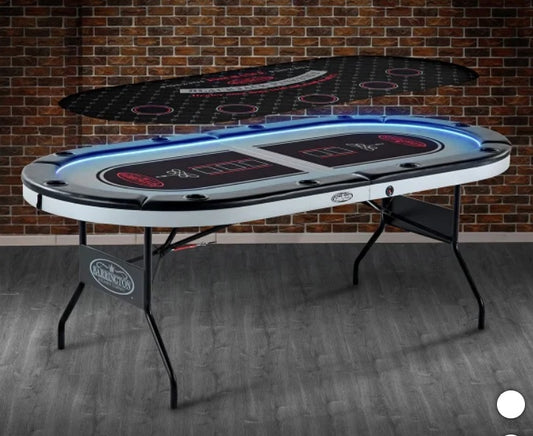 Barrington 10-player Poker Table with LED Lights
