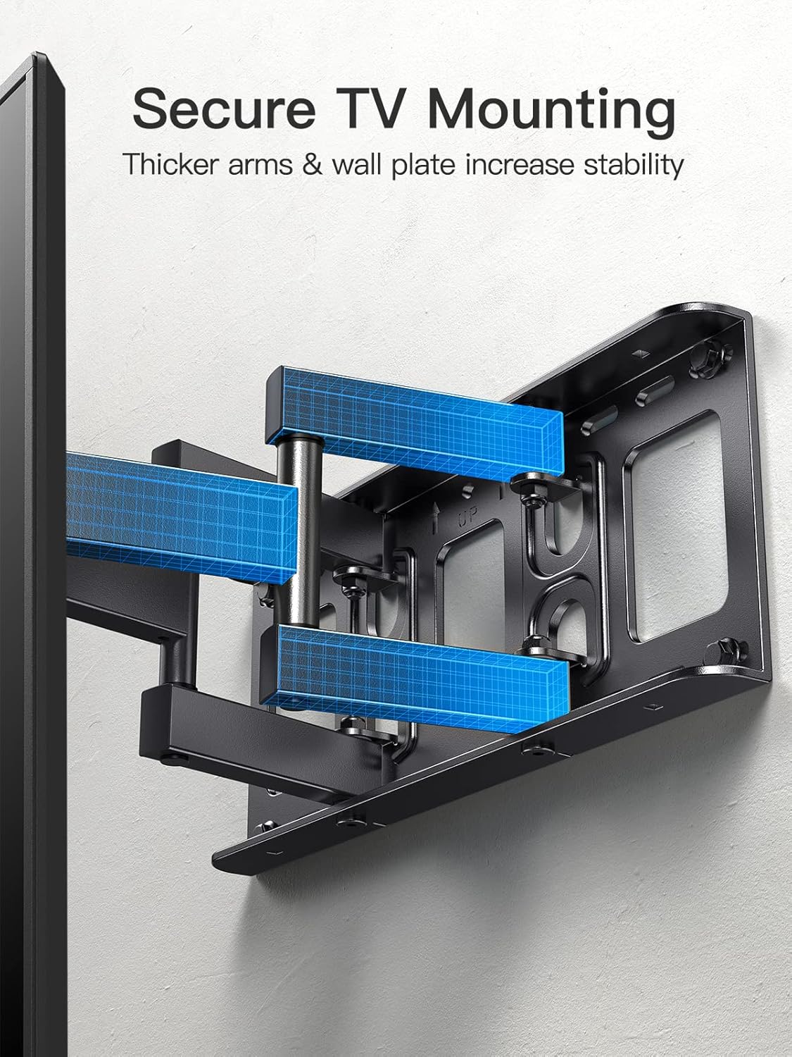 Pipishell Full Motion TV Wall Mount for 26-65 inch TVs, up to 99lbs and VESA 400x400mm, Wall Mount TV Bracket with Articulating Swivel Extension Tilting Leveling for LED LCD OLED 4K Flat Curved Screen