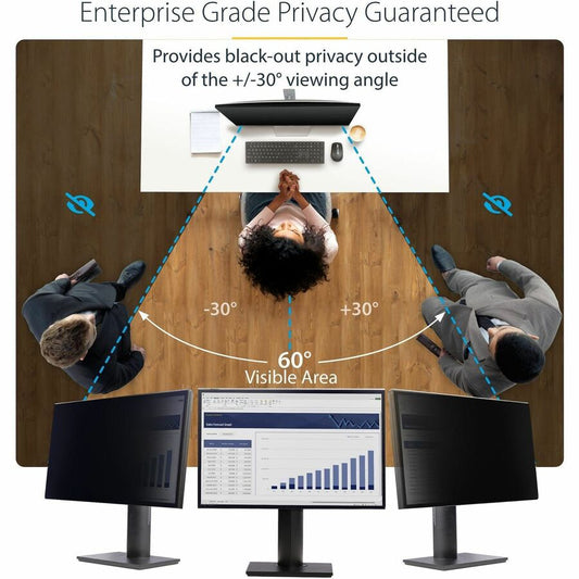 StarTech.com 27-inch 16:9 Computer Monitor Privacy Screen, Hanging Acrylic Filter, Monitor Screen Protector/Shield, +/- 30 Deg., Glossy - PuriLite