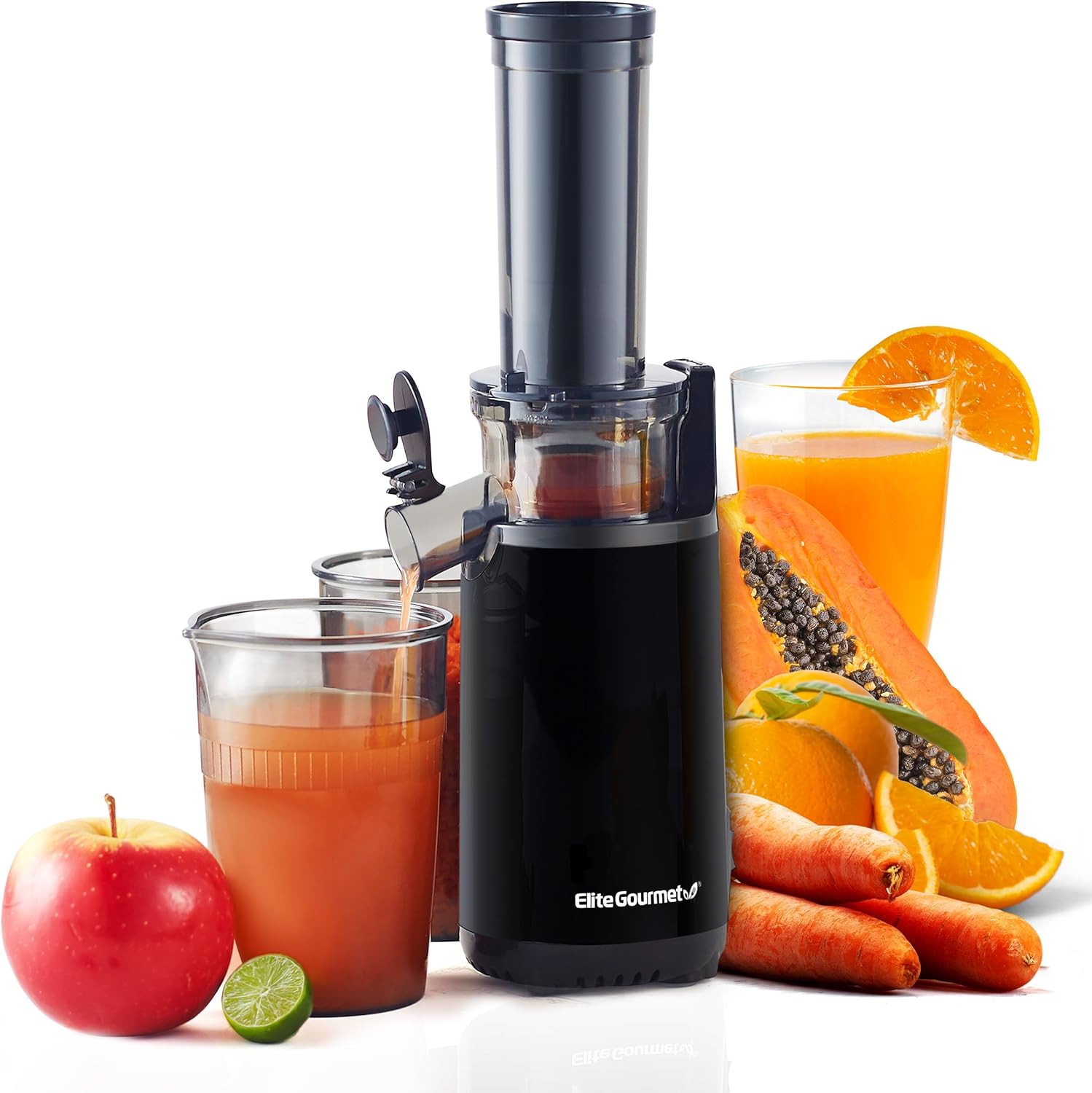Elite Gourmet EJX600 Compact Small Space-Saving Masticating Slow Juice – PuriLite