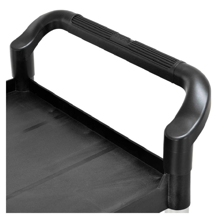 Global Industrial™ Utility Cart, 3 Shelves, 1 Drawer, 440 lb. Cap, 26"L x 17"W x 39"H, Black