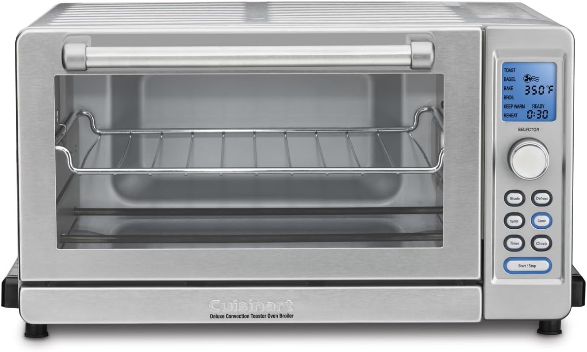 Cuisinart Deluxe Convection Toaster Oven Broiler, 9 Cooking Functions, 1800W, Brushed Silver (TOB-135NC)