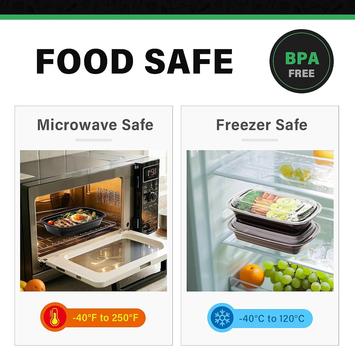 50 Pack 32 oz Meal Prep Containers with Lids, Reusable Leakproof & Food Safe Food Storage Containers, Microwave, Freezer, Dishwasher Safe Food Prep Containers, To Go Take Out Plastic Food Storage