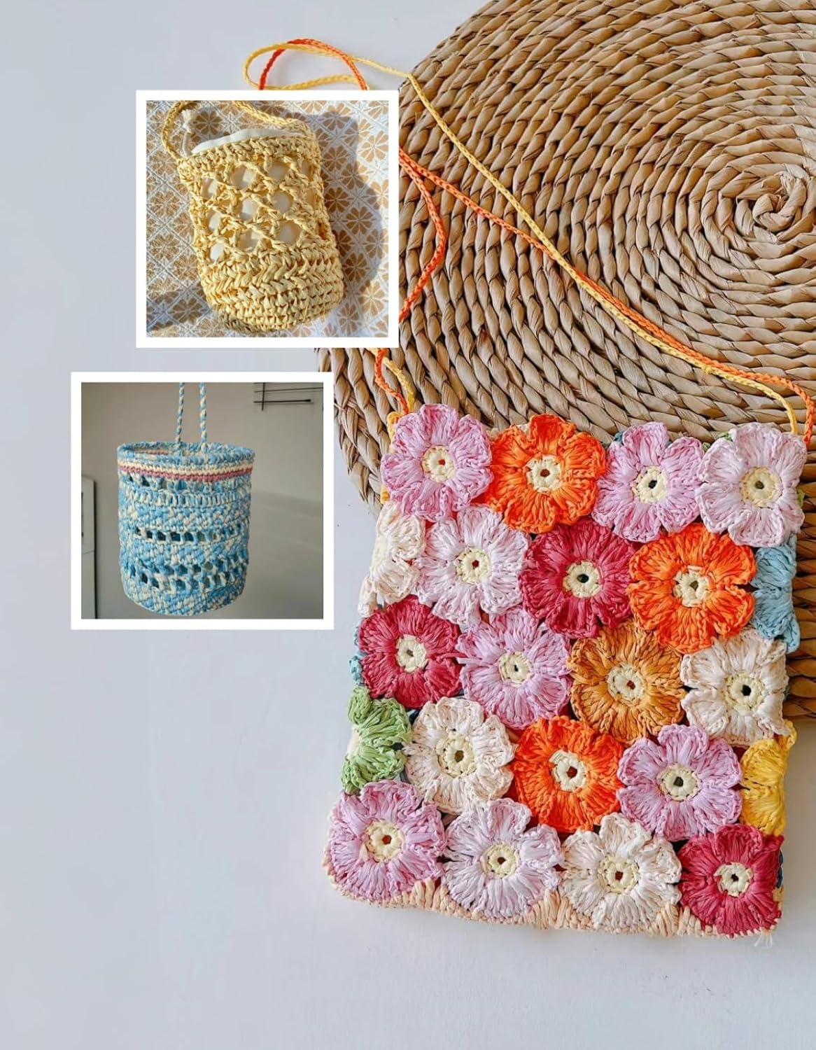 Raffia Yarn, Soft Raffia Yarn for Crochet,328ft,Smooth Raffia for Hand Knitting Summer Hats and Bags (03 Cream Brown)