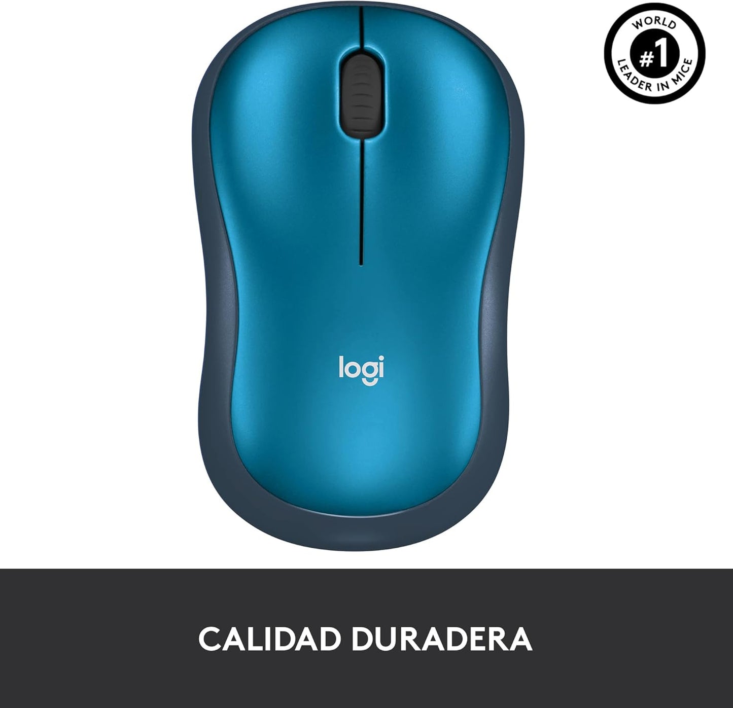 Logitech M185 Wireless Mouse, 2.4GHz with USB Mini Receiver, 12-Month Battery Life, 1000 DPI Optical Tracking, Ambidextrous, Compatible with PC, Mac, Laptop - Blue