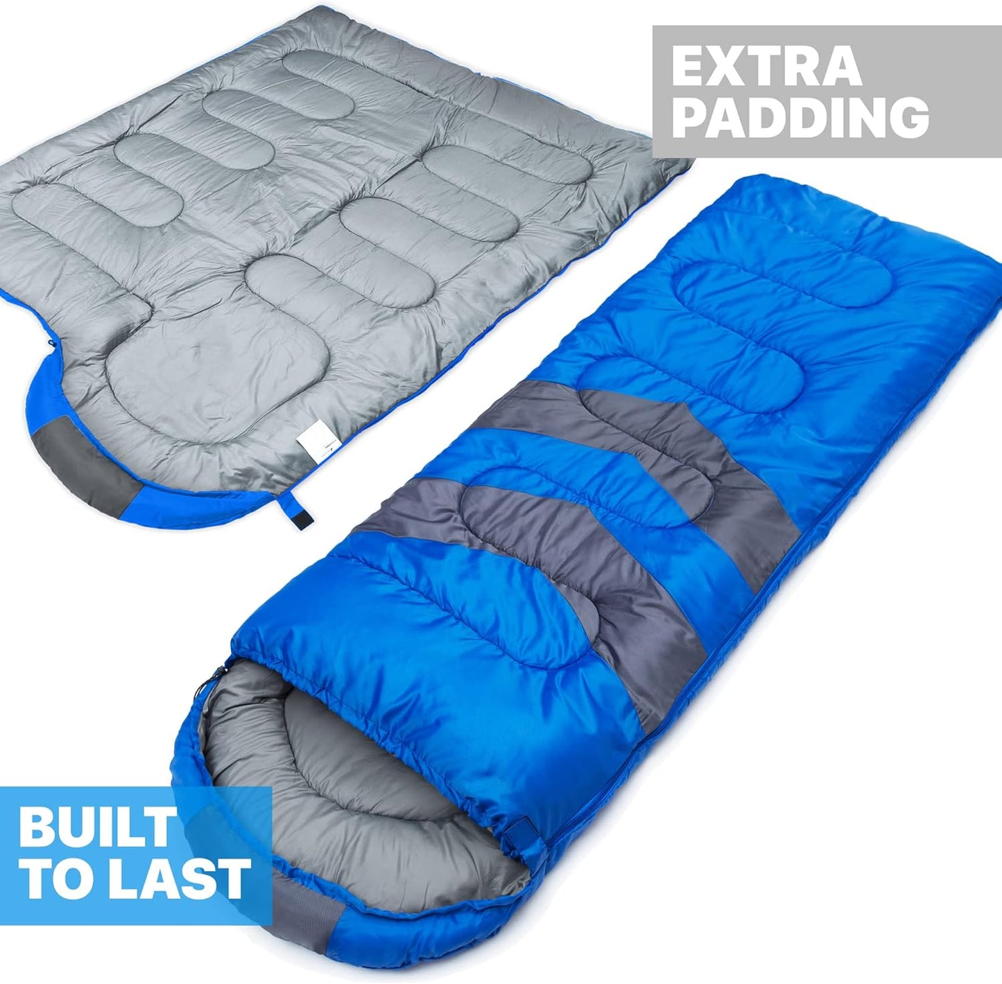MalloMe Sleeping Bag for Adults Kids Boys & Girls for Winter, Fall & Spring - Single & Double - Waterproof Lightweight & Portable Backpacking Camping & Hiking Outdoor Travel with Compact Bag